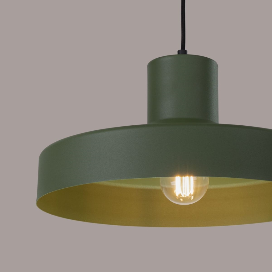 Luster na sajli BILO 1xE27/15W/230V pr. 35 cm zelena