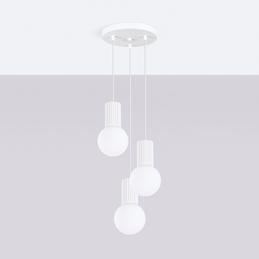 Luster na sajli HALO 3xG9/8W/230V pr. 25 cm bijela