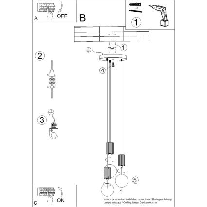 Luster na sajli HALO 3xG9/8W/230V pr. 25 cm bijela