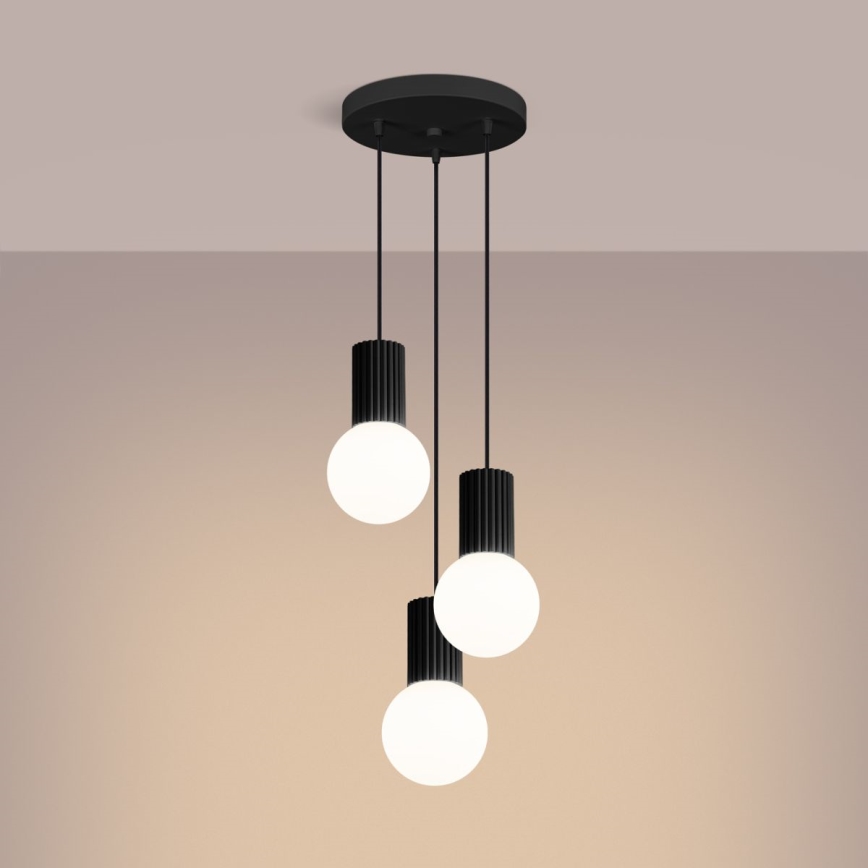 Luster na sajli HALO 3xG9/8W/230V pr. 25 cm crna