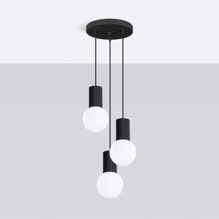 Luster na sajli HALO 3xG9/8W/230V pr. 25 cm crna