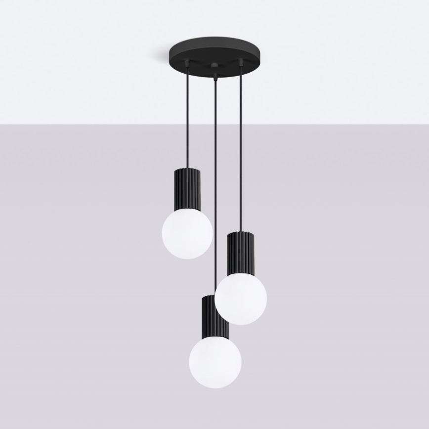 Luster na sajli HALO 3xG9/8W/230V pr. 25 cm crna