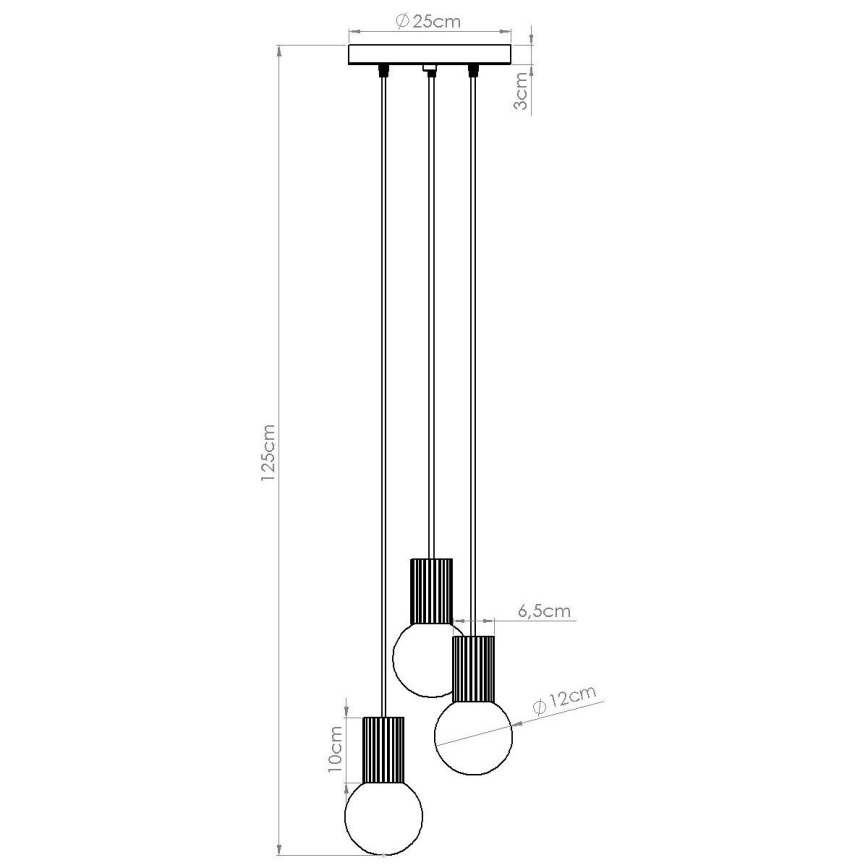 Luster na sajli HALO 3xG9/8W/230V pr. 25 cm crna