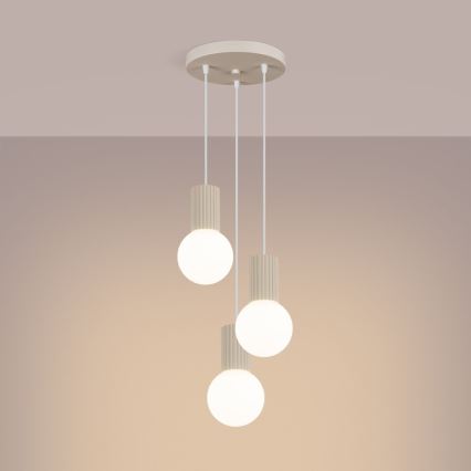 Luster na sajli HALO 3xG9/8W/230V pr. 25 cm krem