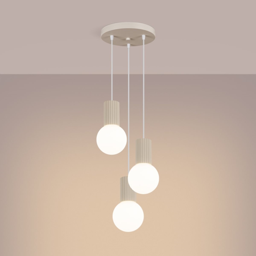 Luster na sajli HALO 3xG9/8W/230V pr. 25 cm krem