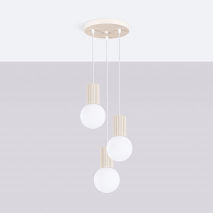Luster na sajli HALO 3xG9/8W/230V pr. 25 cm krem