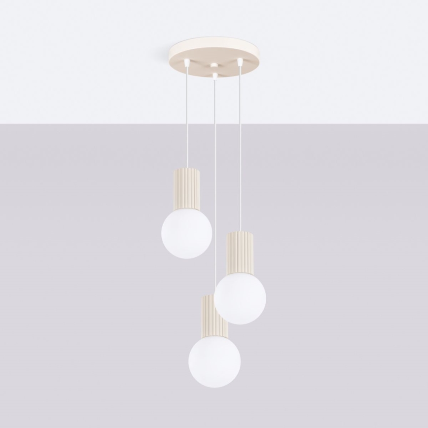 Luster na sajli HALO 3xG9/8W/230V pr. 25 cm krem