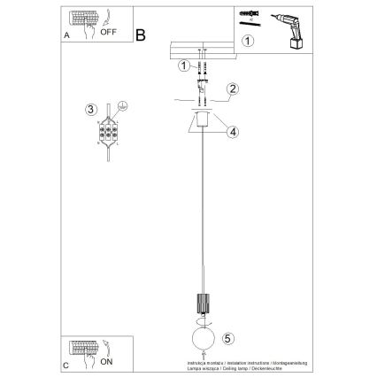 Luster na sajli HALO 1xG9/8W/230V pr. 12 cm zelena