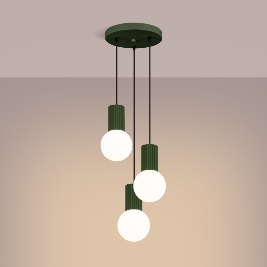 Luster na sajli HALO 3xG9/8W/230V pr. 25 cm zelena