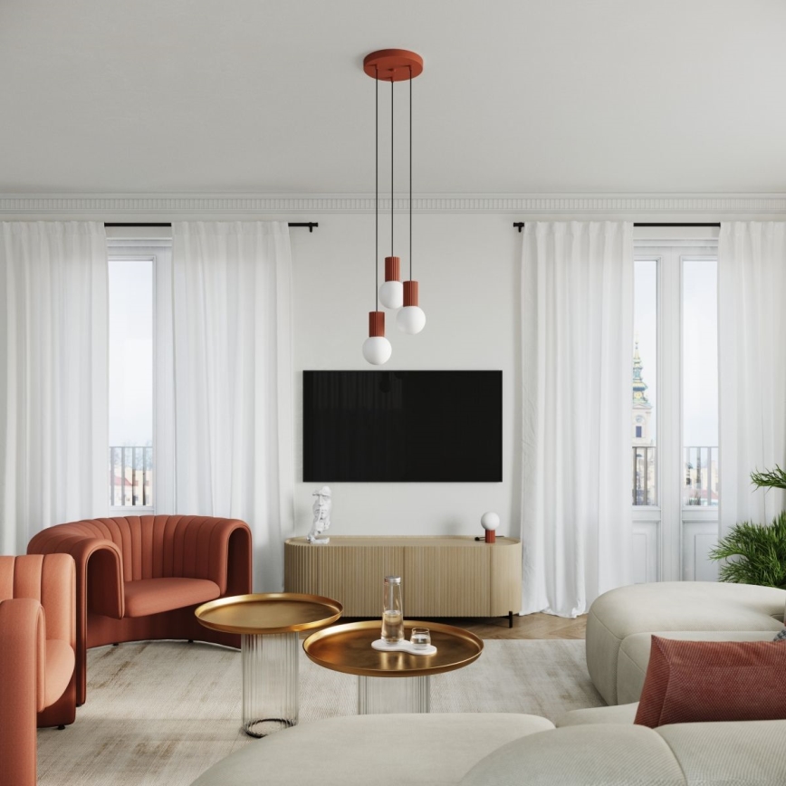 Luster na sajli HALO 3xG9/8W/230V pr. 25 cm narančasta