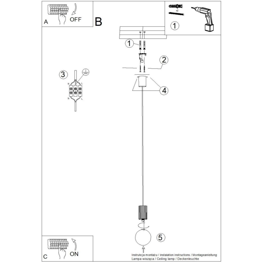 Luster na sajli HALO 1xG9/8W/230V pr. 12 cm smeđa