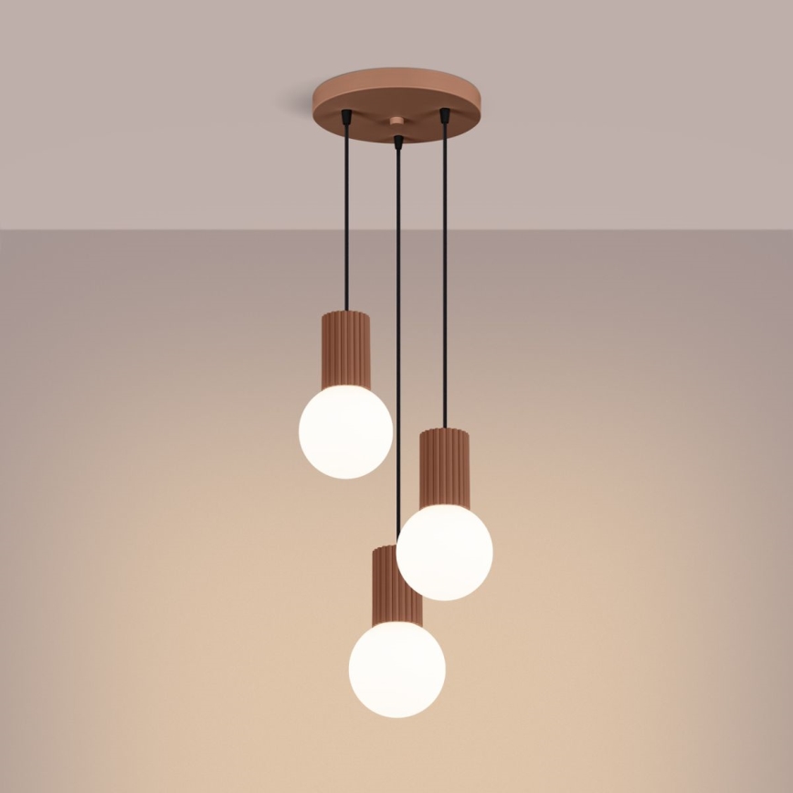 Luster na sajli HALO 3xG9/8W/230V pr. 25 cm smeđa