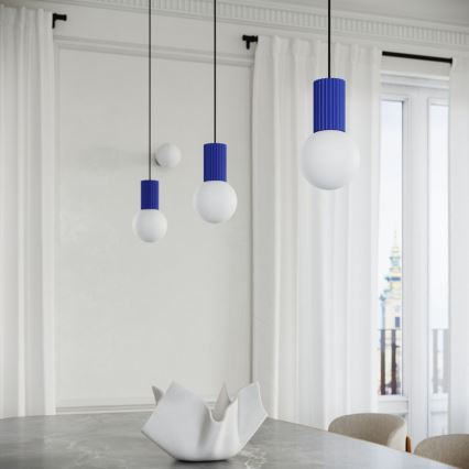 Luster na sajli HALO 1xG9/8W/230V pr. 12 cm plava