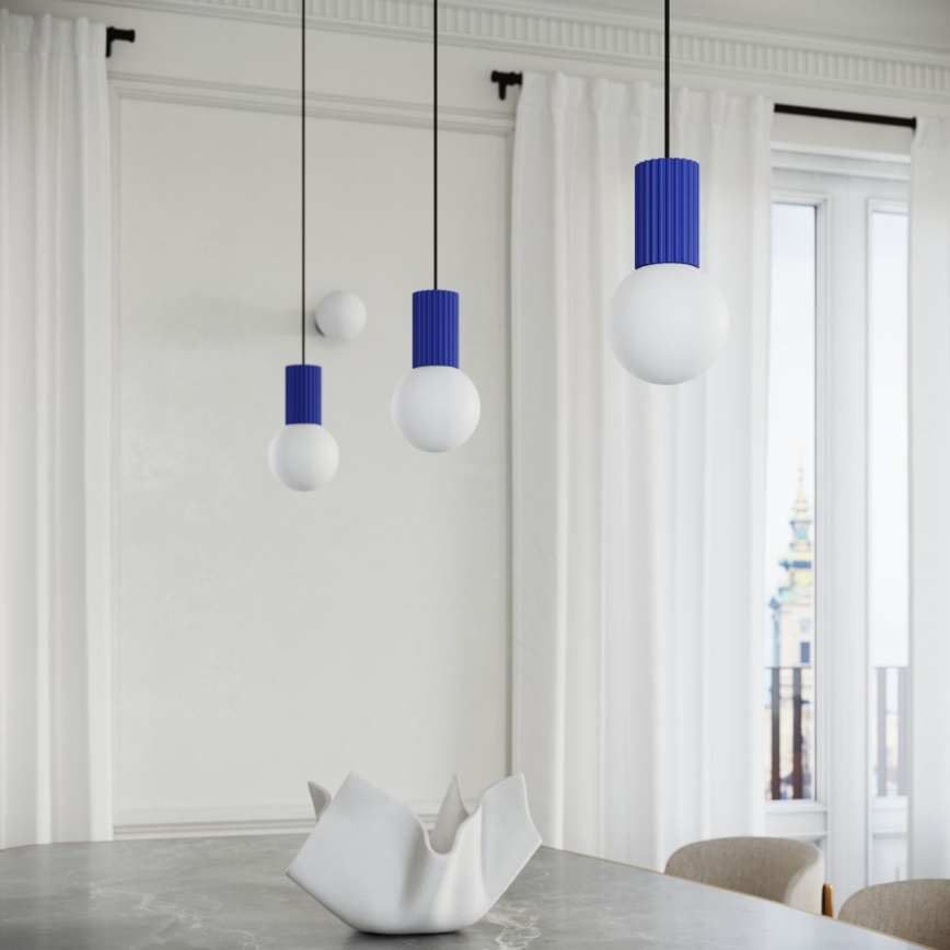Luster na sajli HALO 1xG9/8W/230V pr. 12 cm plava