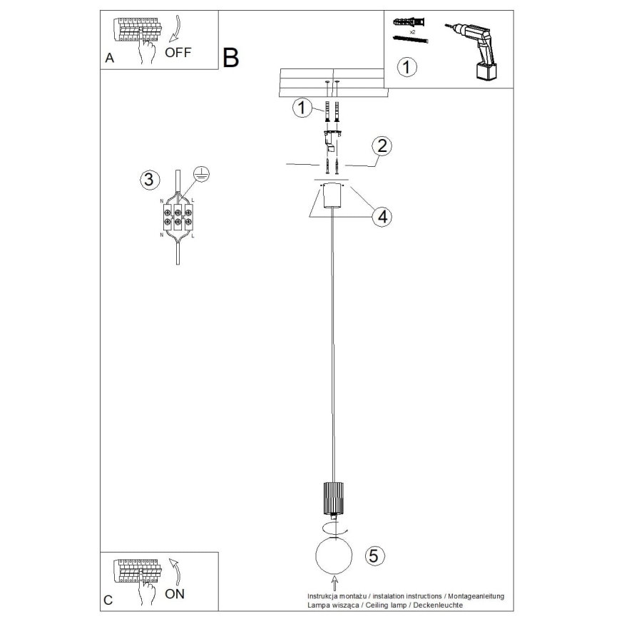 Luster na sajli HALO 1xG9/8W/230V pr. 12 cm plava