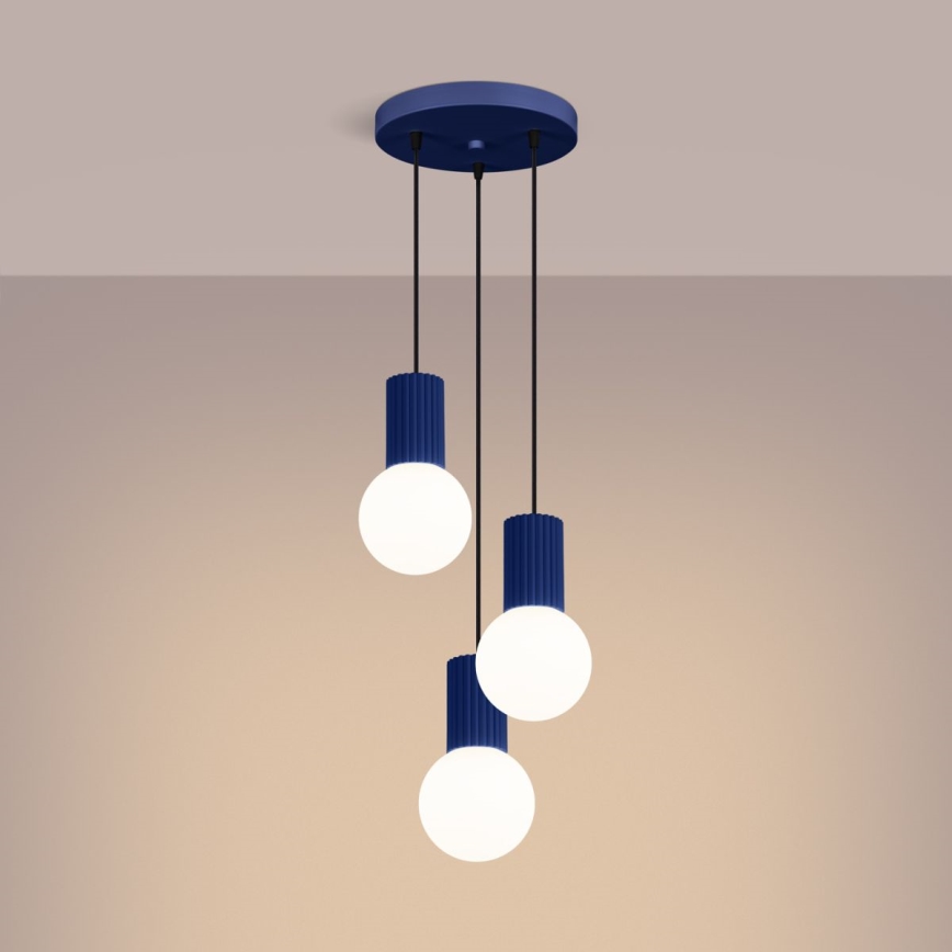 Luster na sajli HALO 3xG9/8W/230V pr. 25 cm plava