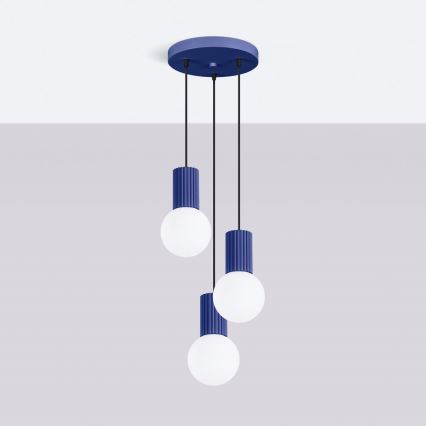 Luster na sajli HALO 3xG9/8W/230V pr. 25 cm plava