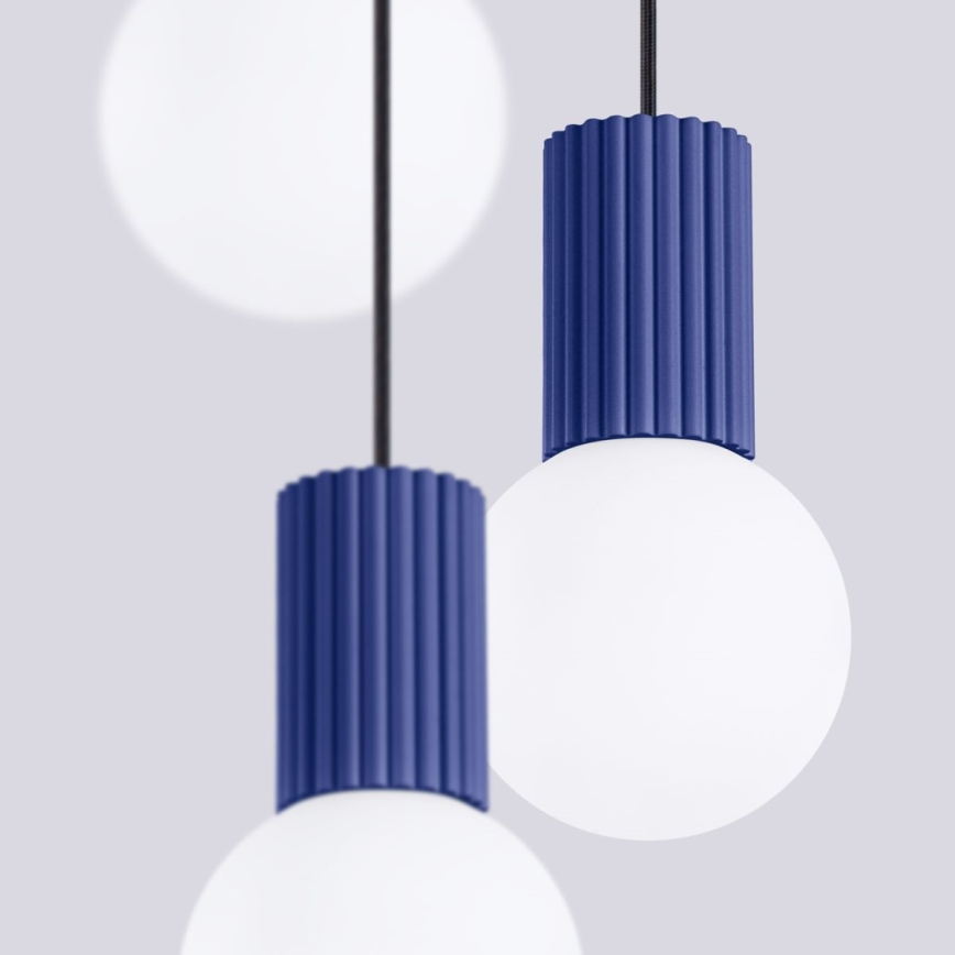 Luster na sajli HALO 3xG9/8W/230V pr. 25 cm plava