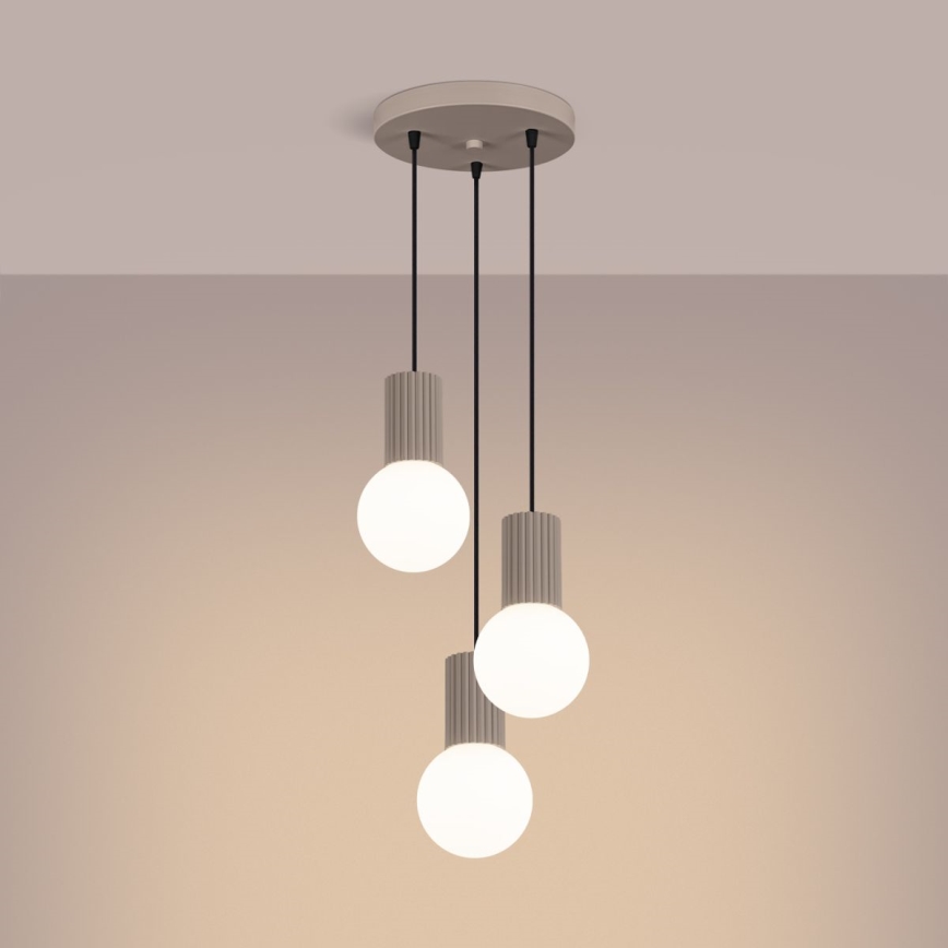 Luster na sajli HALO 3xG9/8W/230V pr. 25 cm bež