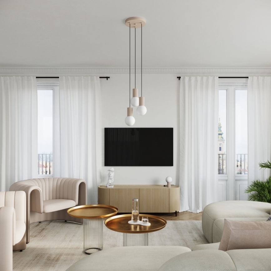 Luster na sajli HALO 3xG9/8W/230V pr. 25 cm bež