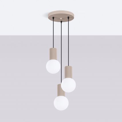 Luster na sajli HALO 3xG9/8W/230V pr. 25 cm bež