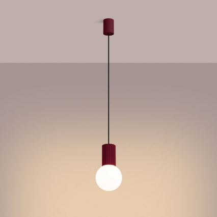 Luster na sajli HALO 1xG9/8W/230V pr. 12 cm crvena