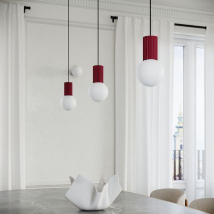 Luster na sajli HALO 1xG9/8W/230V pr. 12 cm crvena