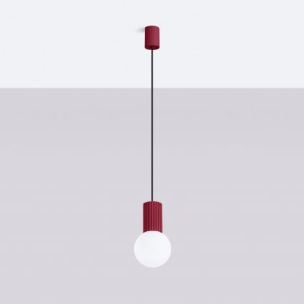 Luster na sajli HALO 1xG9/8W/230V pr. 12 cm crvena