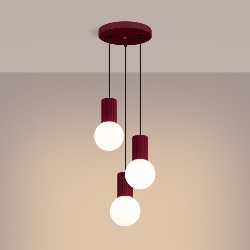 Luster na sajli HALO 3xG9/8W/230V pr. 25 cm crvena