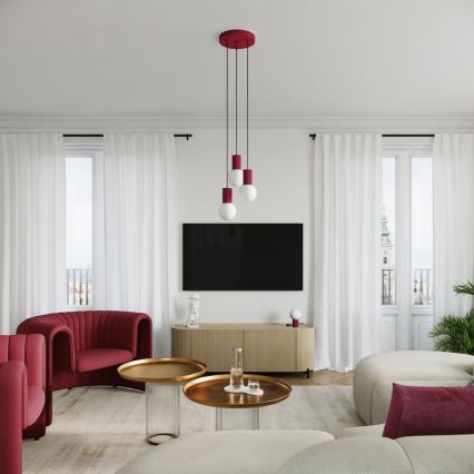 Luster na sajli HALO 3xG9/8W/230V pr. 25 cm crvena