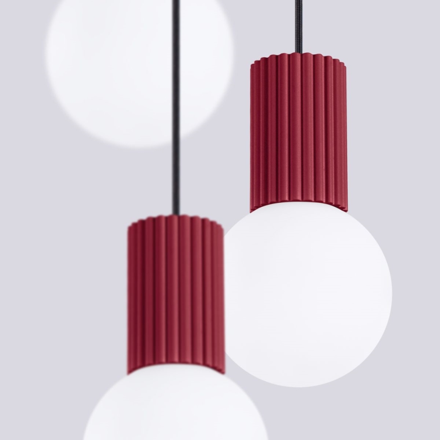 Luster na sajli HALO 3xG9/8W/230V pr. 25 cm crvena