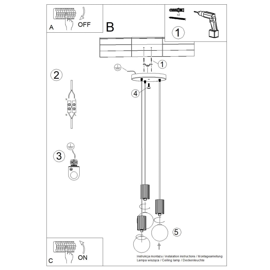 Luster na sajli HALO 3xG9/8W/230V pr. 25 cm crvena