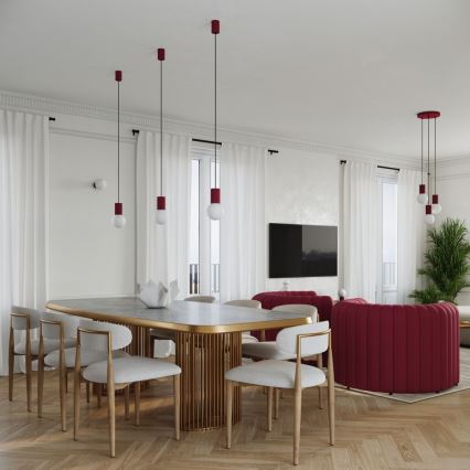 Stolna lampa HALO 1xG9/8W/230V pr. 12 cm crvena