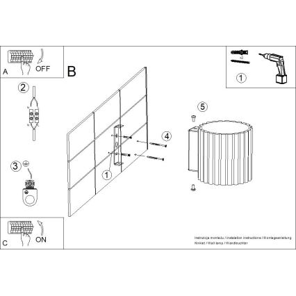 Zidna svjetiljka AURA 1xG9/10W/230V crna