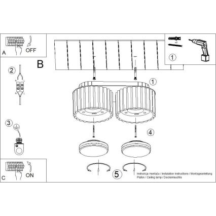 Reflektor AURA 2xGX53/10W/230V krem