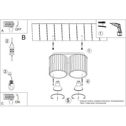 Spot svjetiljka AURA 2xGU10/10W/230V plava