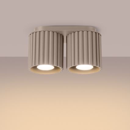 Reflektor AURA 2xGU10/10W/230V taupe