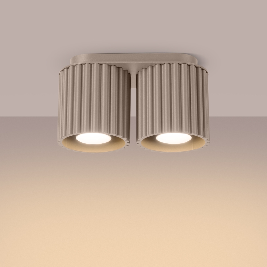 Reflektor AURA 2xGU10/10W/230V taupe