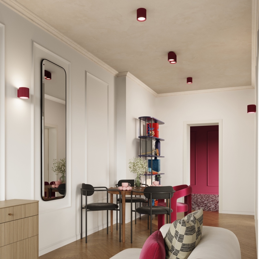 Reflektor AURA 1xGU10/10W/230V 10 cm crvena