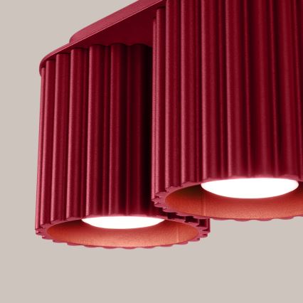 Stropna reflektorska svjetiljka AURA 2xGU10/10W/230V crvena