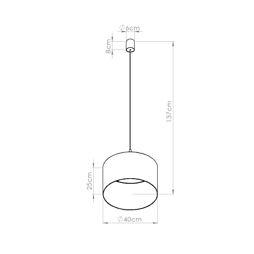 Luster na kabelu NEVIA 1xE27/15W/230V Ø 40 cm crvena