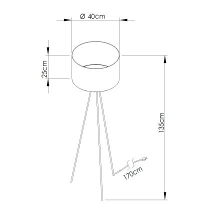 Podna svjetiljka NEVIA 1xE27/15W/230V taupe