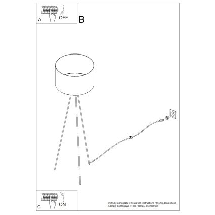 Podna lampa NEVIA 1xE27/15W/230V plava