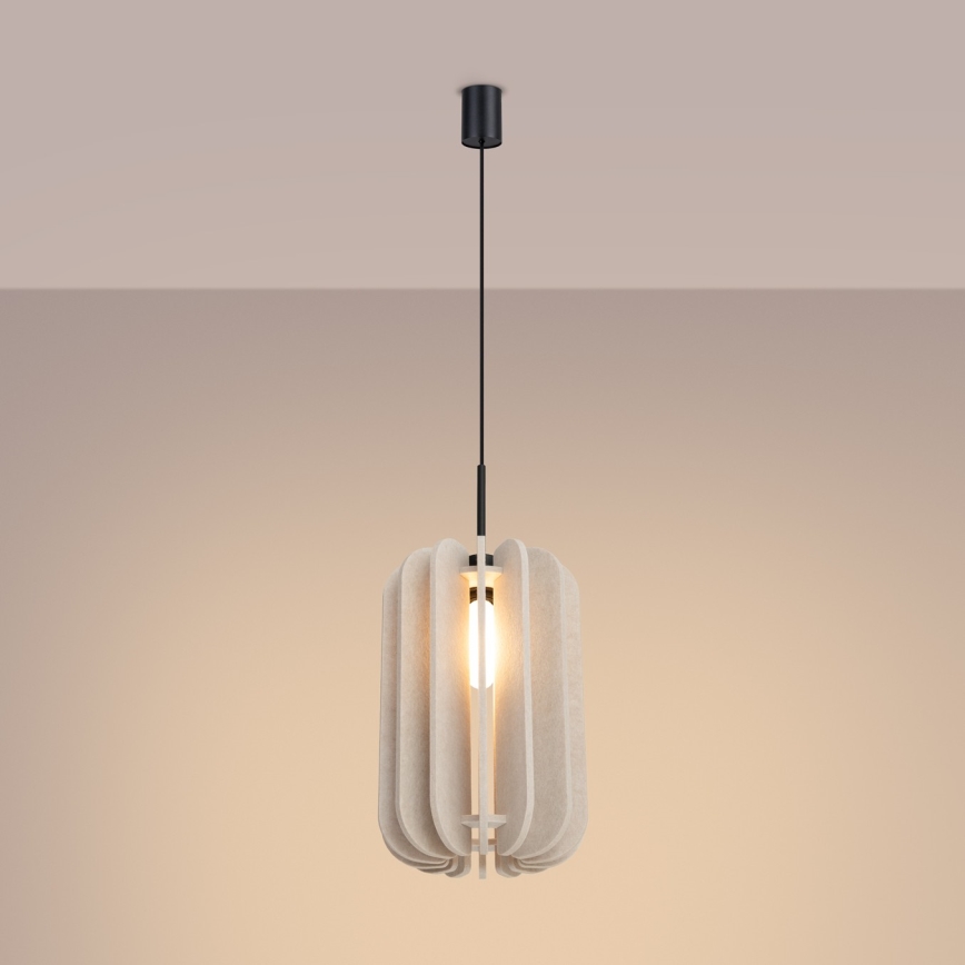 Luster na kabelu MULA 1xE27/15W/230V Ø 27 cm krem