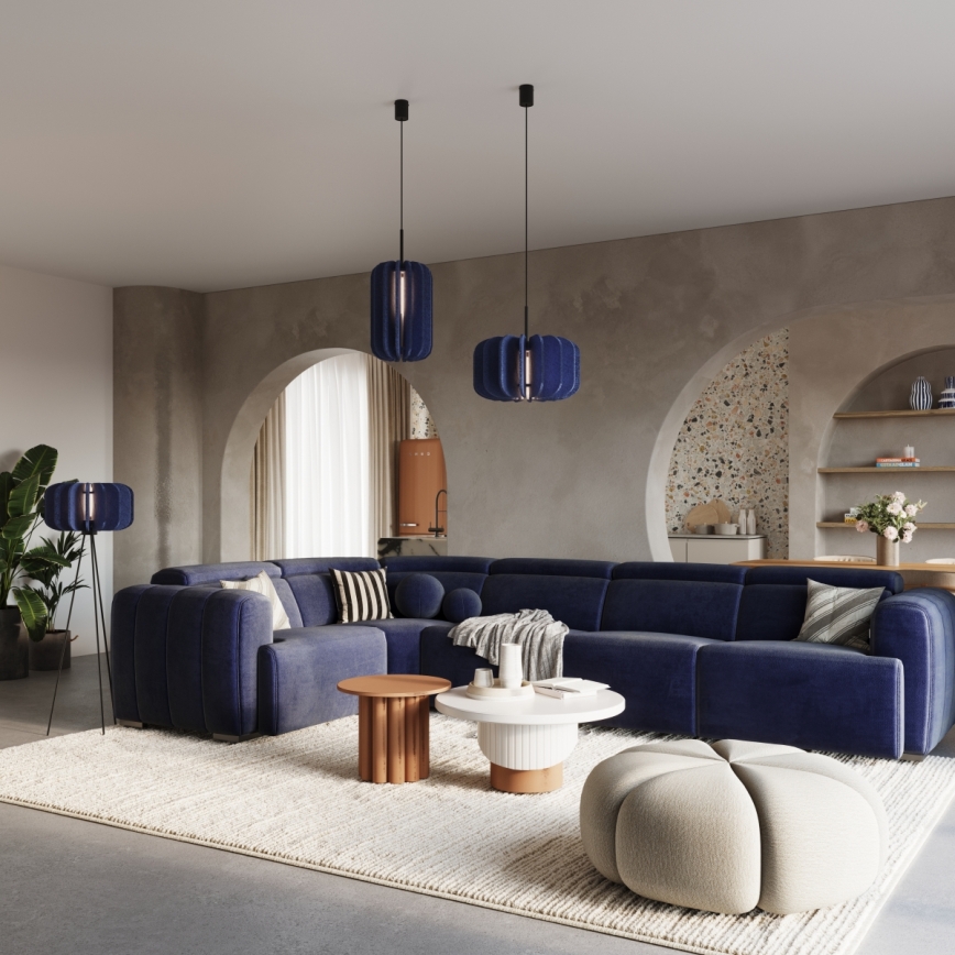 Luster na sajli MULA 1xE27/15W/230V Ø 27 cm plava