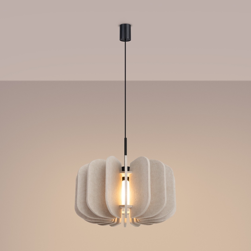 Luster na sajli MULA 1xE27/15W/230V Ø 45 cm krem boje