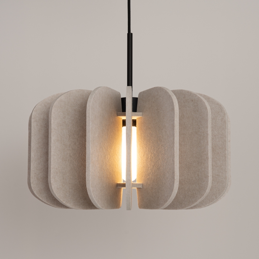 Luster na sajli MULA 1xE27/15W/230V Ø 45 cm krem boje
