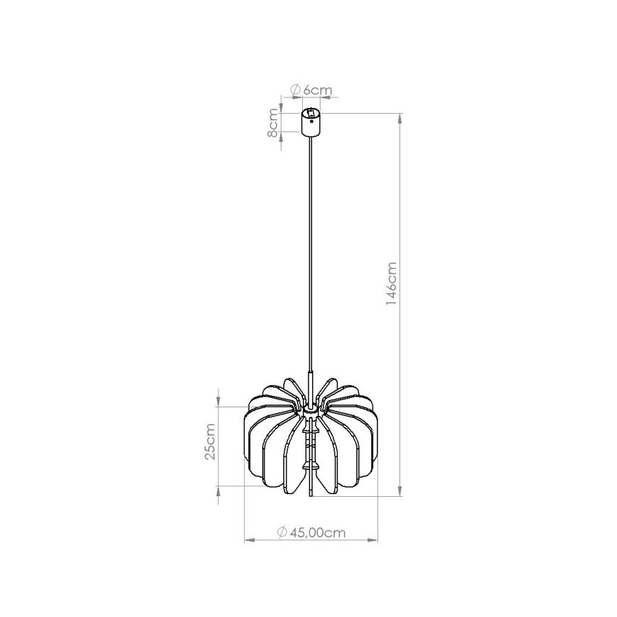 Luster na kabelu MULA 1xE27/15W/230V pr. 45 cm žuti