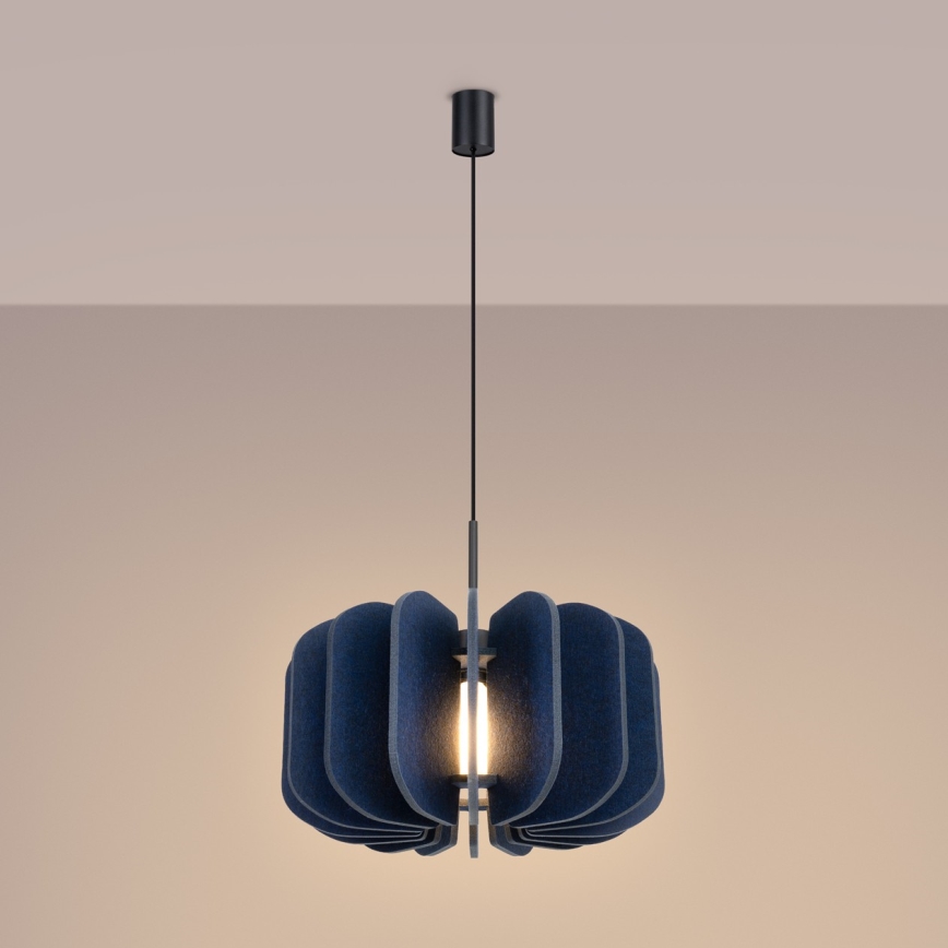 Luster na sajli MULA 1xE27/15W/230V Ø 45 cm plava