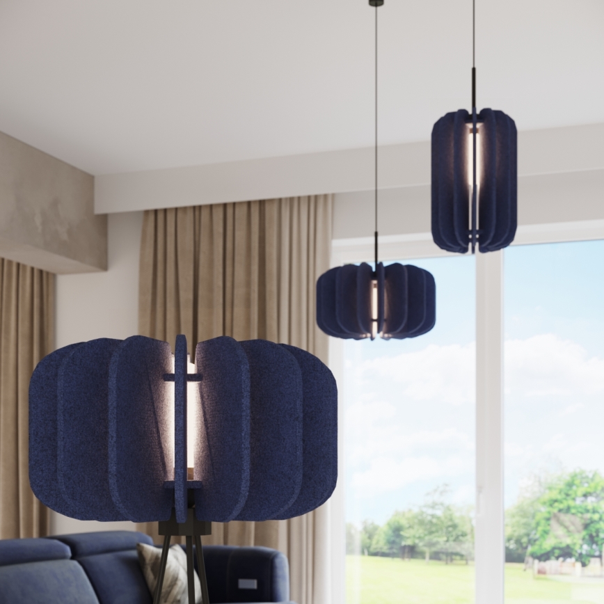 Luster na sajli MULA 1xE27/15W/230V Ø 45 cm plava